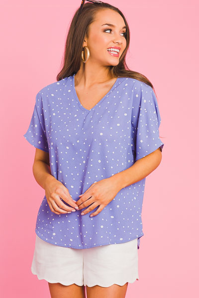 Dotted Blouse, Blue