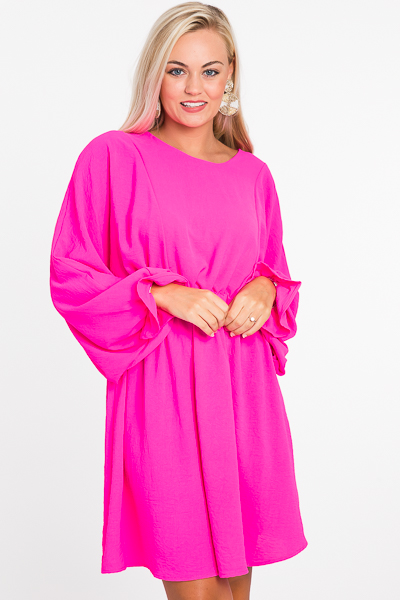 Beatrice Batwing Dress, Hot Pink