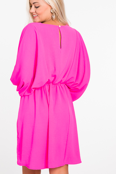 Beatrice Batwing Dress, Hot Pink