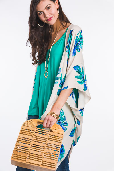 Turquoise Palm Kimono