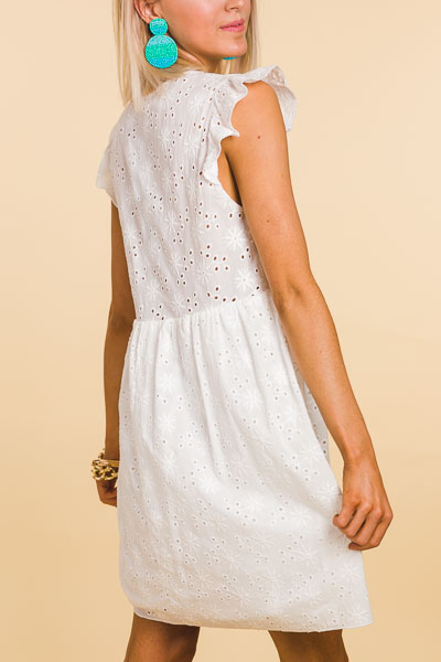 Justine Eyelet Dress, Ivory