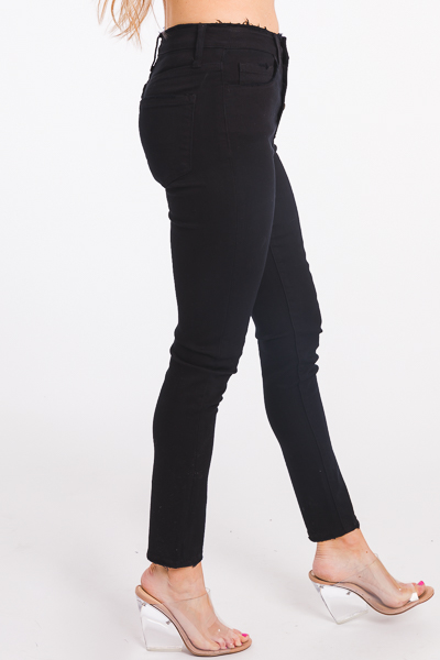 Button Fly Black Skinny