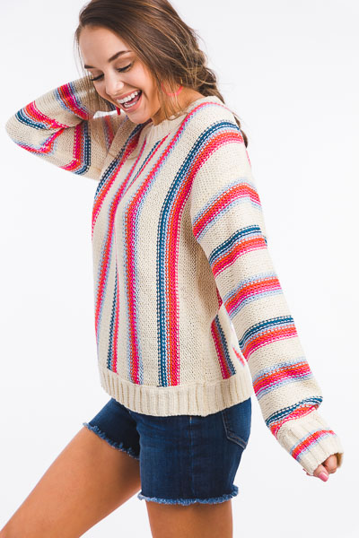 Top Down Stripe Sweater