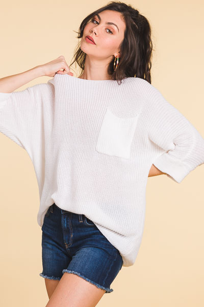 Sweater Sister Top, Off White