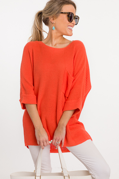 Sweater Sister Top, Orange