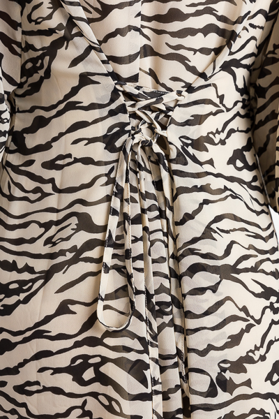 Zebra Chiffon Dress, Natural