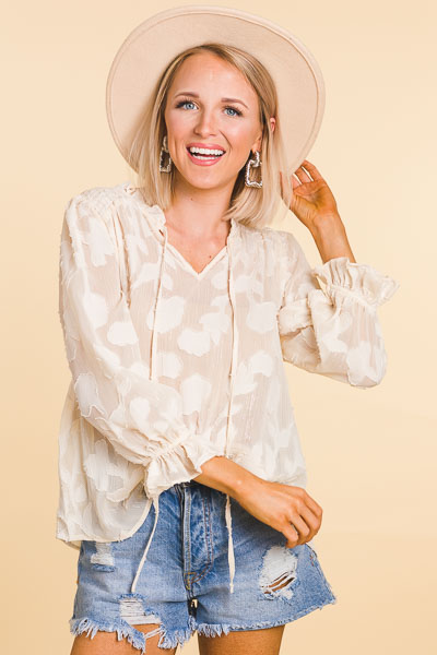 Cream Shimmer Blouse