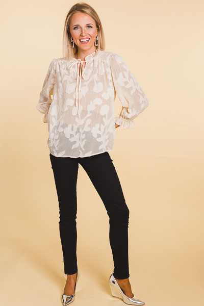 Cream Shimmer Blouse