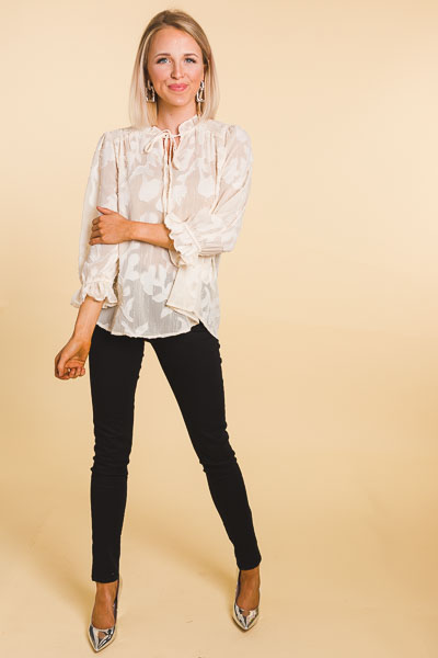 Cream Shimmer Blouse