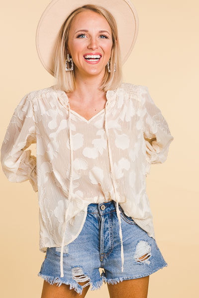 Cream Shimmer Blouse