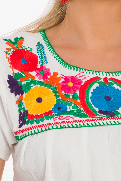 Colorful World Embroidery Top