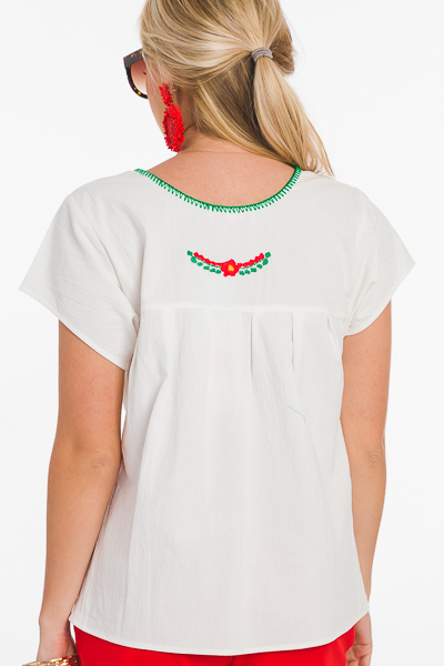 Colorful World Embroidery Top