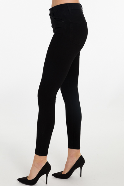 Button Front Skinny, Black