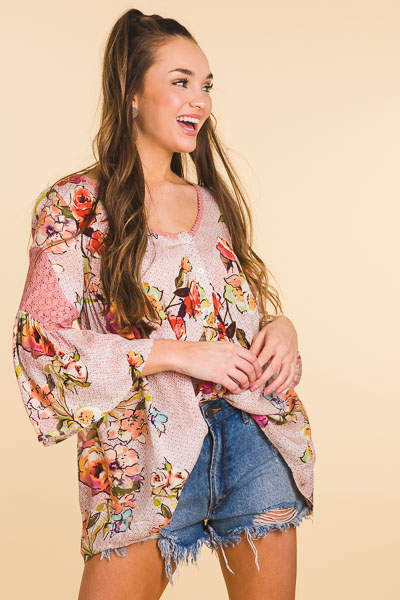 Blooming Button Down, Blush