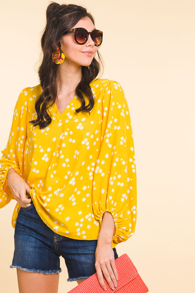 Shower of Spots Blouse, Yellow