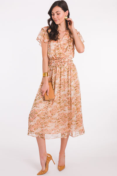Shimmer on Over Floral Maxi