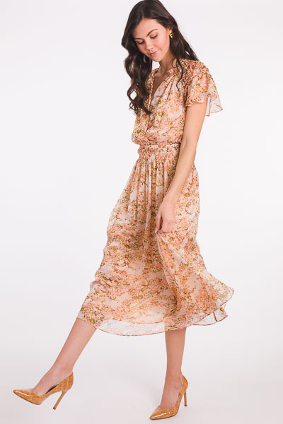 Shimmer on Over Floral Maxi