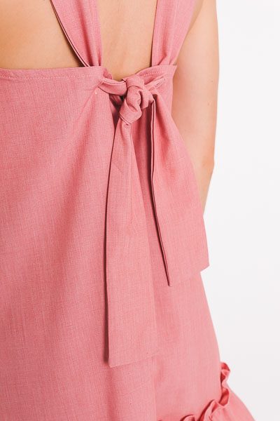 Tie Back Dress, Pink