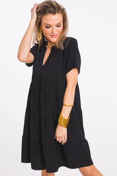 Best Basic Tiered Dress, Black