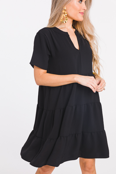 Best Basic Tiered Dress, Black