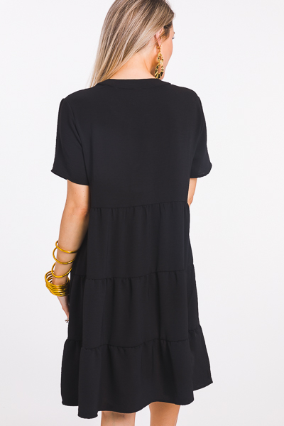 Best Basic Tiered Dress, Black