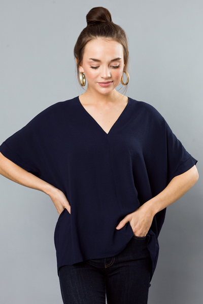 Be Mine Boxy Blouse, Navy