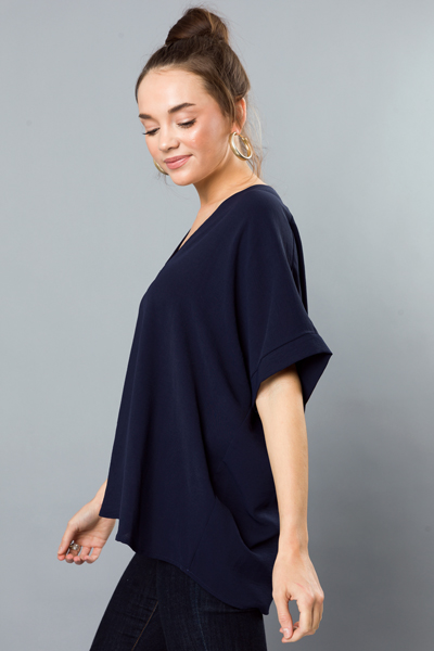 Be Mine Boxy Blouse, Navy