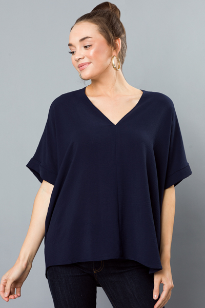 Be Mine Boxy Blouse, Navy