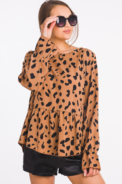 Abstract Animal Top, Taupe