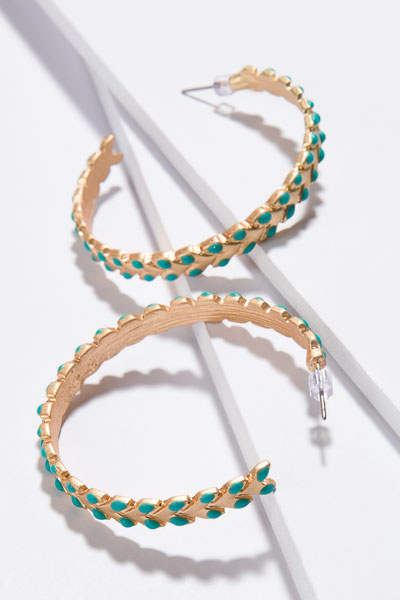 Color Weave Hoops, Turquoise