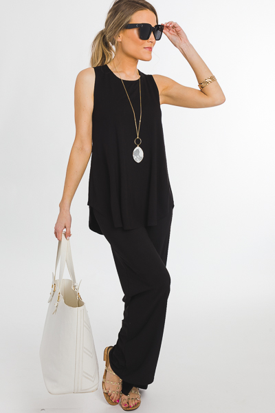 Slinky Palazzo Pant, Black