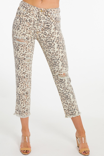 Cheetah Distressed Jeans