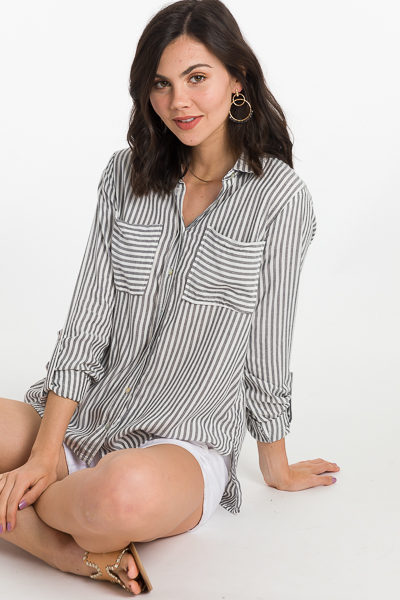 Boardwalk Button Down, Grey
