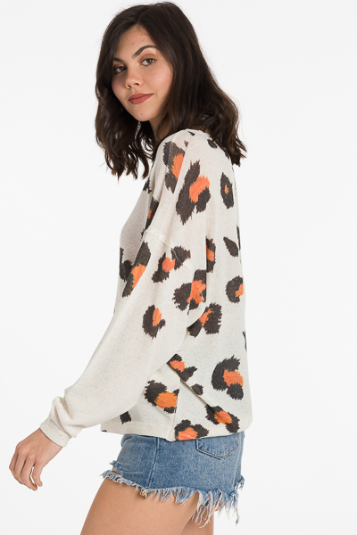 Oatmeal Leopard Pullover