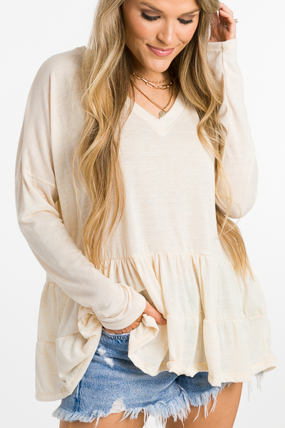 Mailee Tiered Top, Oatmeal