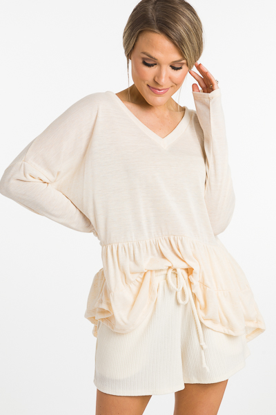 Mailee Tiered Top, Oatmeal
