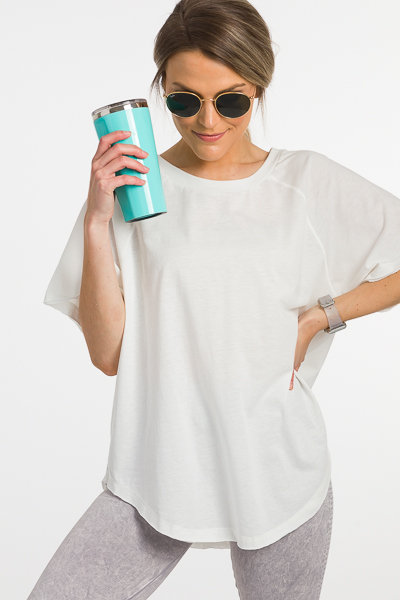 Simple Scooped Tee, White