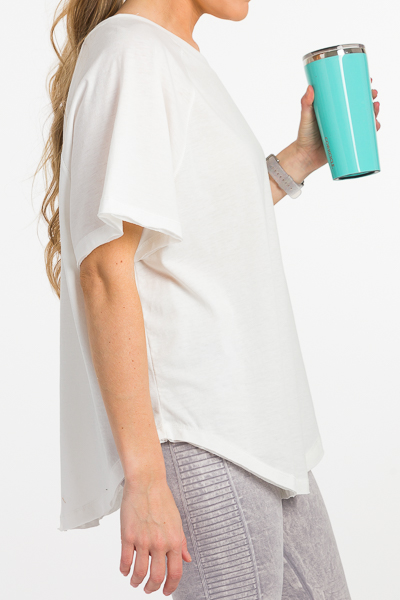 Simple Scooped Tee, White