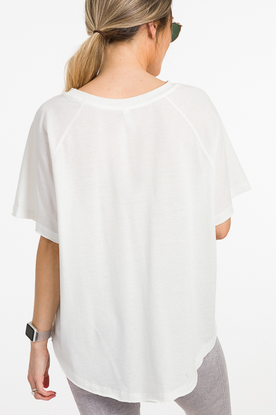 Simple Scooped Tee, White