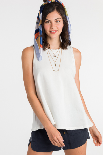 French Terry Tank, Solid White