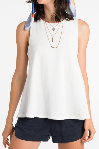 French Terry Tank, Solid White