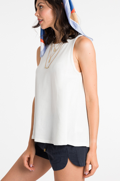 French Terry Tank, Solid White