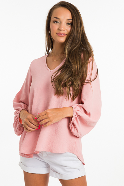 Puff Sleeve Blouse, Blush