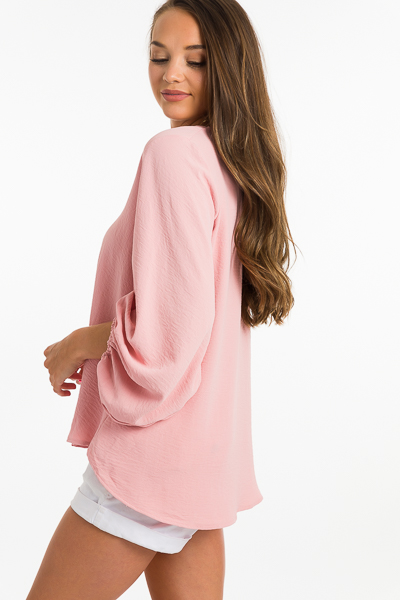 Puff Sleeve Blouse, Blush