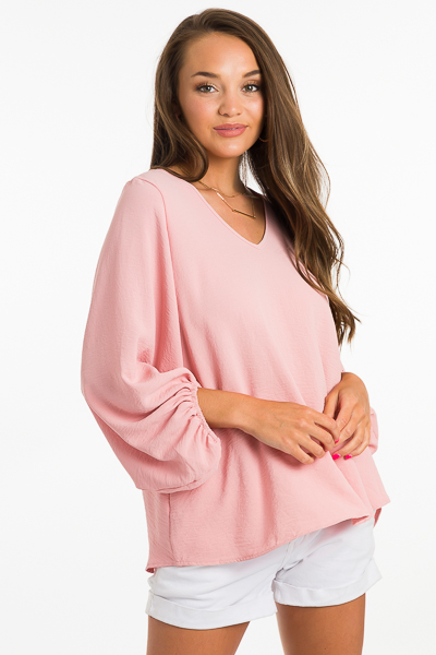 Puff Sleeve Blouse, Blush