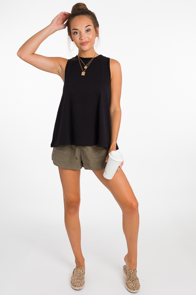 French Terry Tank, Black