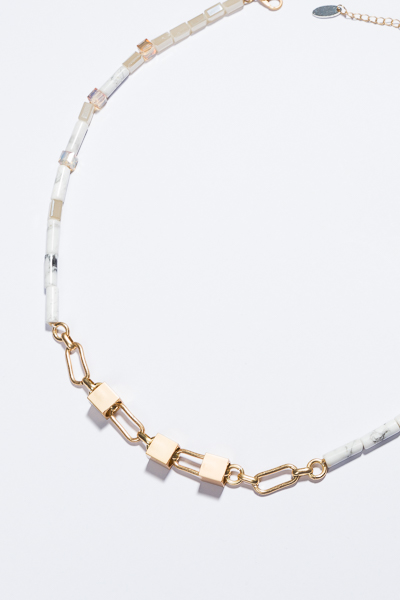Segments Necklace, White