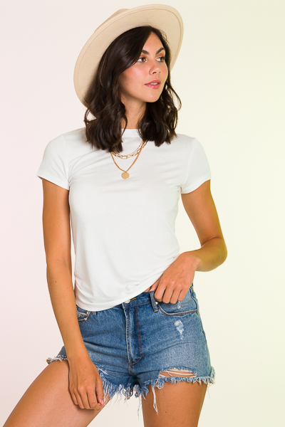 Simple Fitted Tee, Off White
