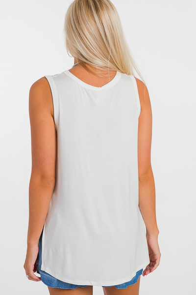Side Slit Tank, Ivory