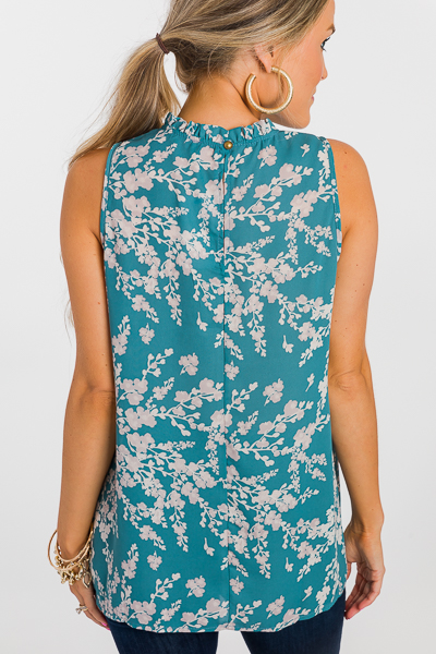 Blossoms Blouse, Teal